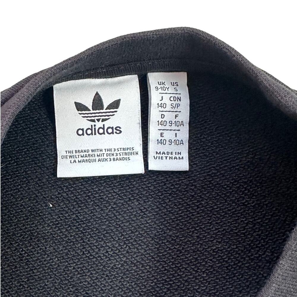 Adidas Girls Black Logo Sweatshirt Size Small 8/10 - Picture 2 of 2